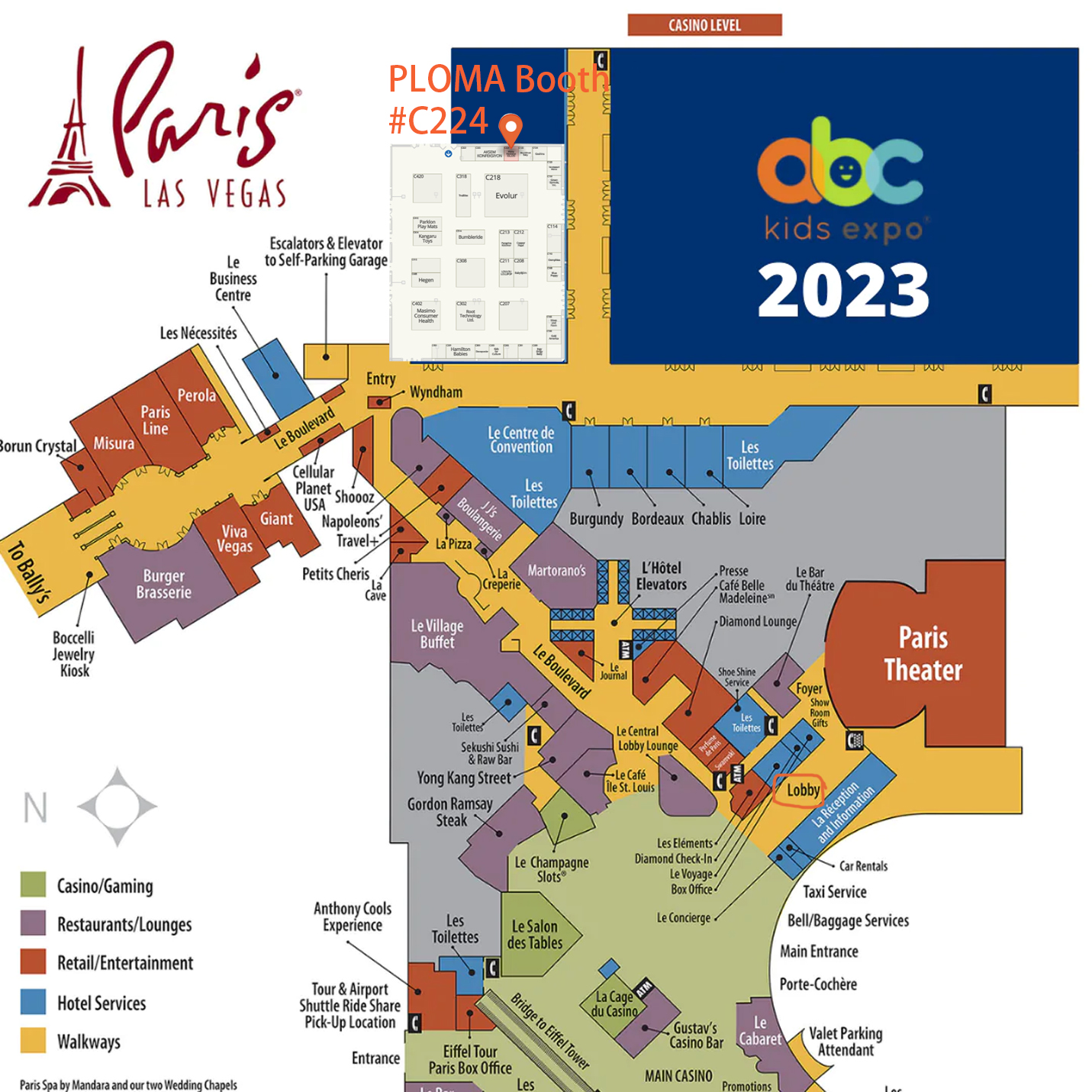 Map of 2023 ABC Kids EXPO in Las Vegas
