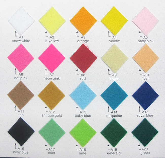  Fabrics Craft - Tela de fieltro acrílico de 19.7 x 19.7 in y  0.118 in de grosor, tela de fieltro de colores surtidos suave y duradera  para manualidades, decoraciones y más (