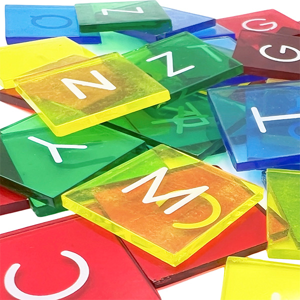52 Pcs Colorful Clear Alphabet Letter Tiles