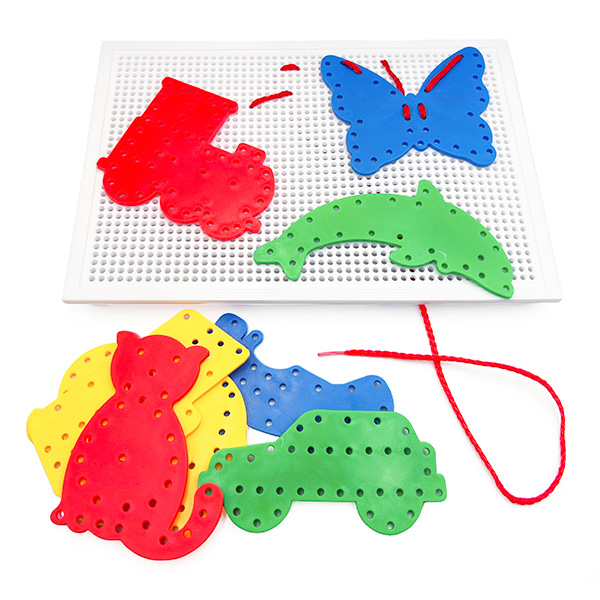 Animal Threading Shapes with Lacing Board Set