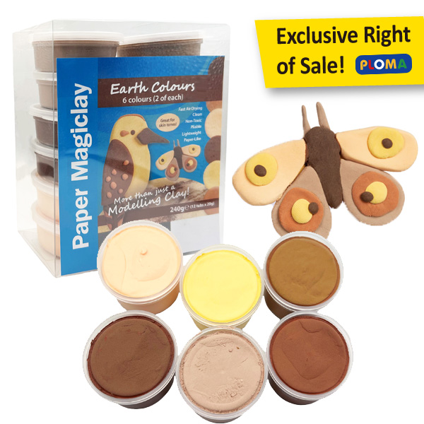 12 Earth Colors Air Dry Light Paper Magic clay