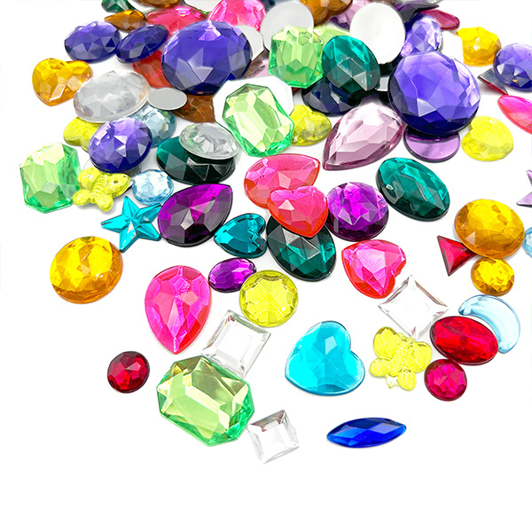 Mixed Acrylic Gemstones Gems Jewels Craft Embellishments Cards 100g 250g