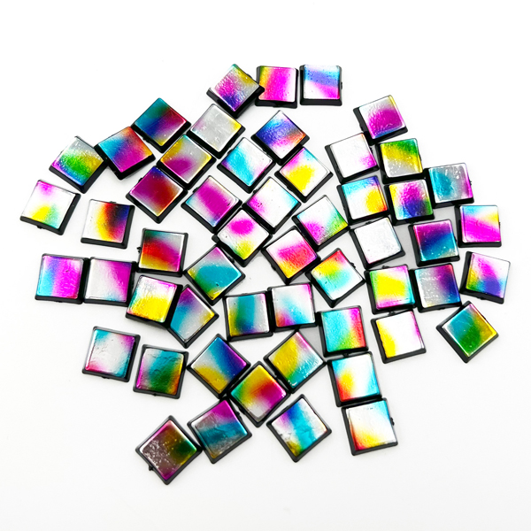 200g 1cm Plastic Square Blur Iridescent Mosaic Pieces