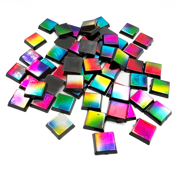 200g 1cm Plastic Light Rainbow Square Tile Mosaic