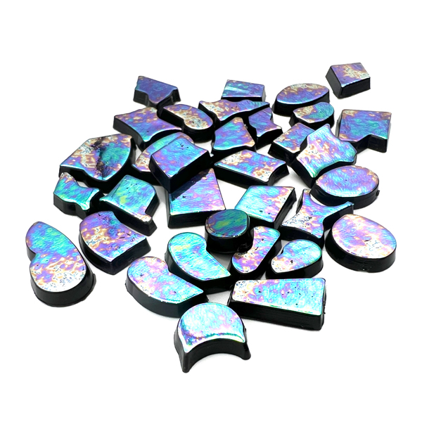 200g 1cm Plastic Irregular Peacock Iridescent Tiles for Mosaics