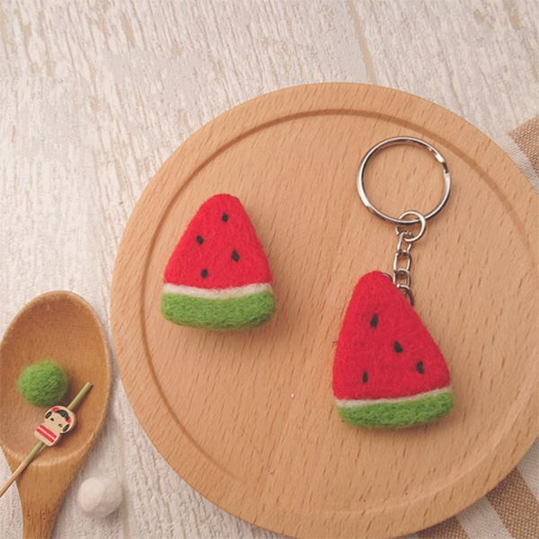 DIY Keychain & Pin Watermelon Felting Kit