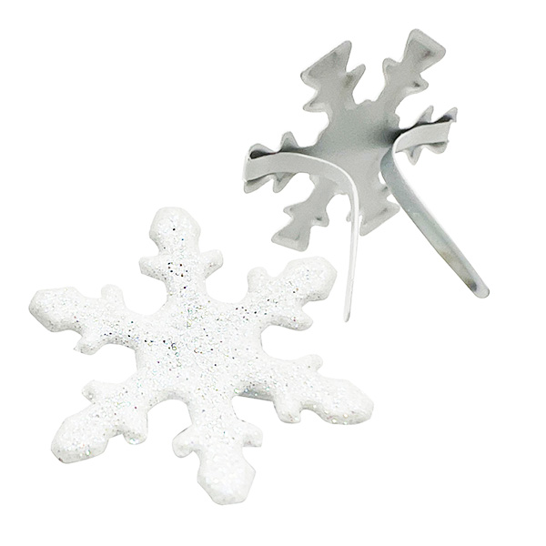 25Pcs Metal Christmas Glitter Snowflake Crafting Fasteners Brads
